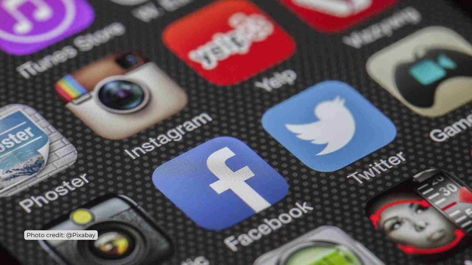 Facebook icon on mobile phone
