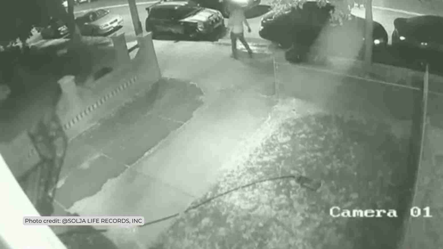 View of blocked driveway and street
