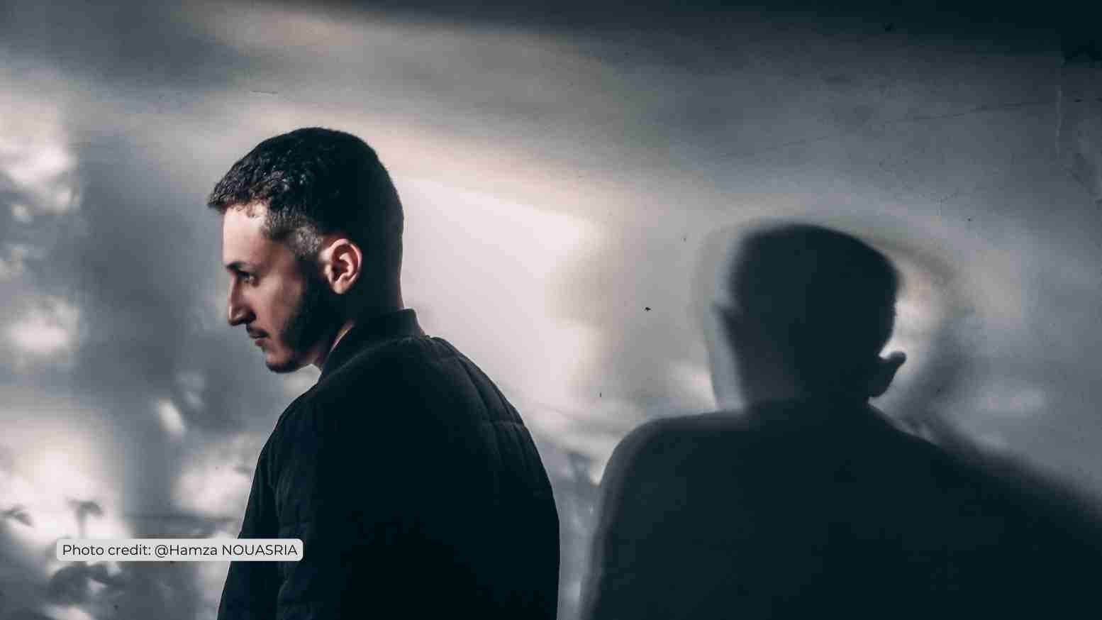 Man's profile in shadow